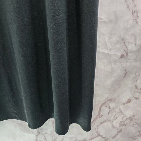 J Jill Dress Womens XL Black Sleeveless Tank Midi Maxi Luxe Tencel Mock Neck - Picture 4 of 10